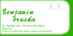 benjamin hruska business card